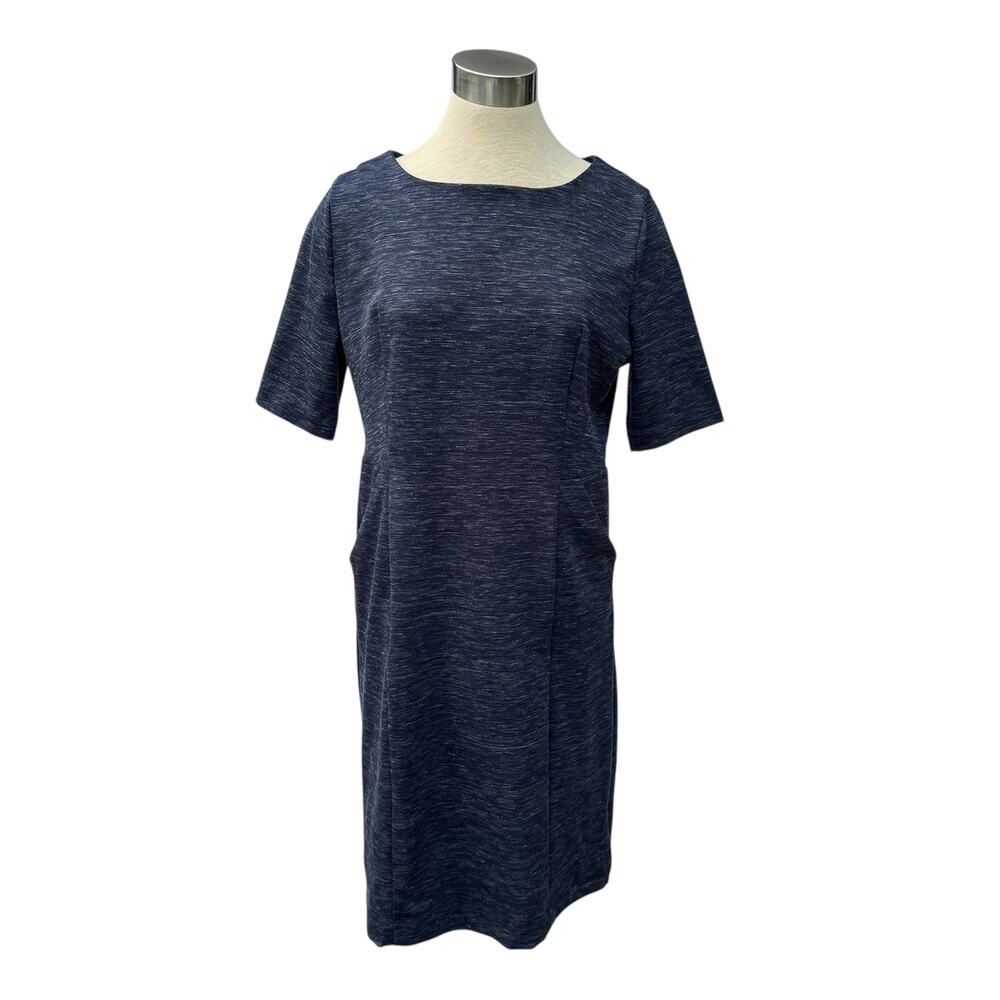 Covington Size Large Heathered Navy Short Sleeve Dress